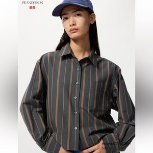 JW Anderson Uniqlo Boxy Button Down Small Stripe